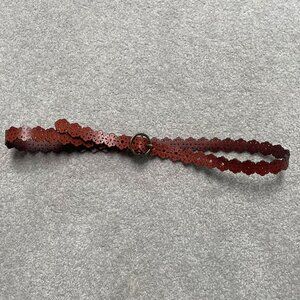 Women's Perforated Flower Cut-Out Belt